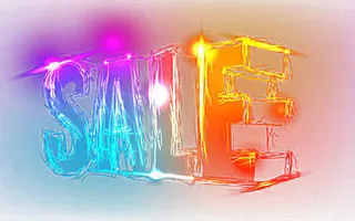 SALE荧光字体免抠