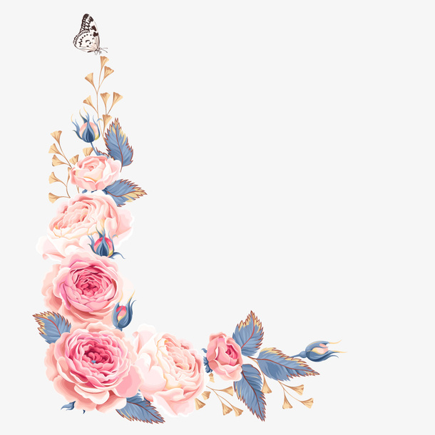 唯美花边素材免抠