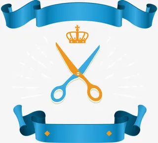 剪刀和飘带免抠