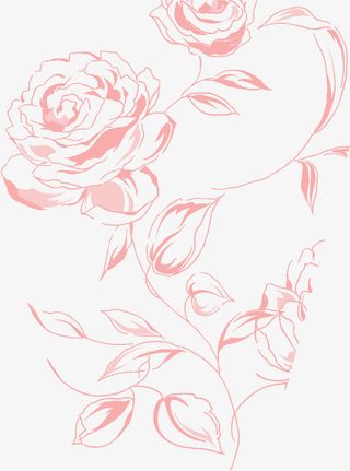 粉红色复古花卉纹理免抠