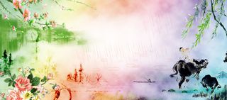 淡雅清明节清新中国风海报背景高清