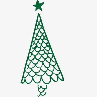 圣诞树 简笔画 漂浮 卡通 可免抠