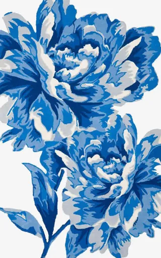 蓝色牡丹免抠
