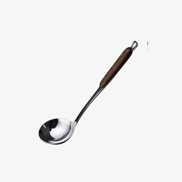 欧圣美实木柄不锈钢锅铲颠勺免抠