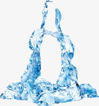 夏日海报清爽冰块效果免抠