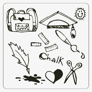 手绘学生用品免抠