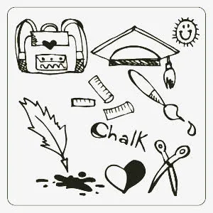 手绘学生用品免抠