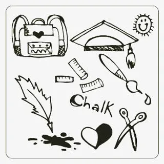 手绘学生用品免抠