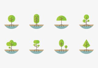 简约植树节种树合集免抠
