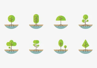 简约植树节种树合集免抠