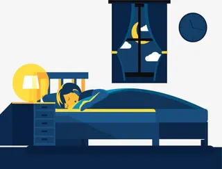 开着床头灯睡觉的人免抠