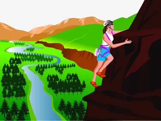 手绘登山运动免抠