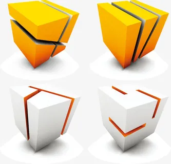 科技感几何方块图形免抠