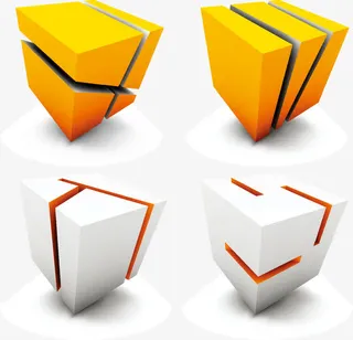 科技感几何方块图形免抠