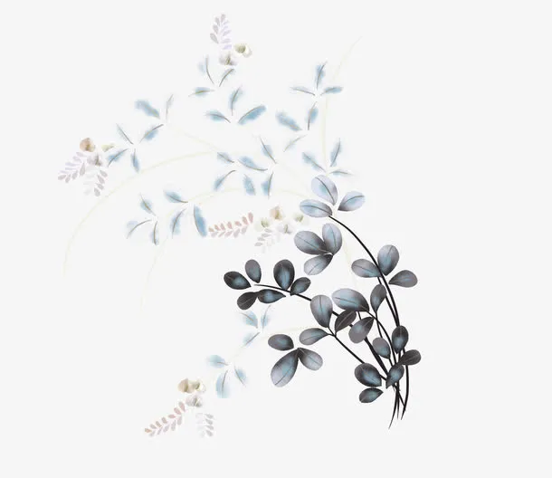 手绘素雅花朵图案免抠