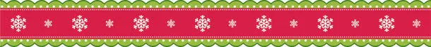 红色雪花边框免抠