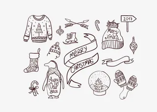 圣诞节矢量元素免抠