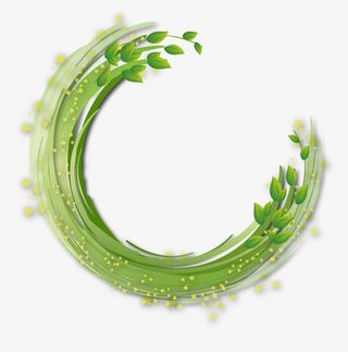 绿色水圈状边框免抠