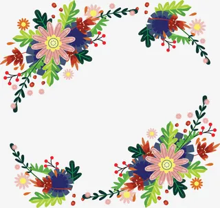 粉紫色花朵春天边框免抠