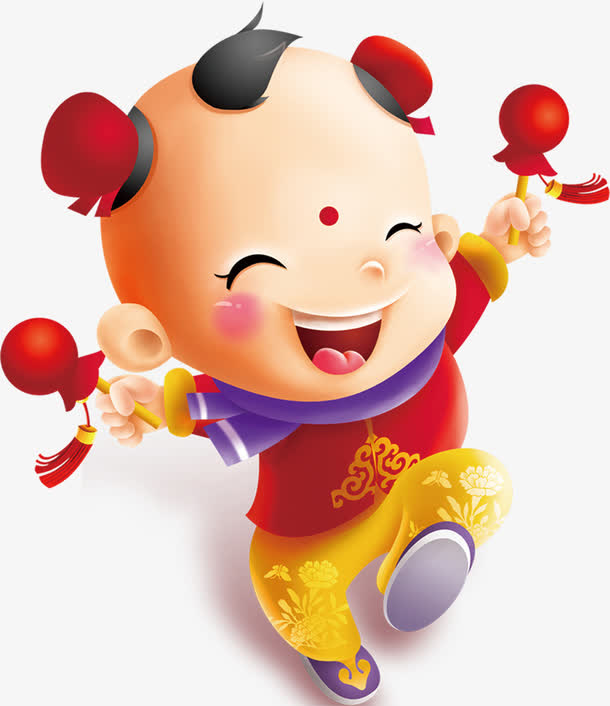 中国风新年可爱福娃免抠