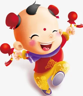 中国风新年可爱福娃免抠