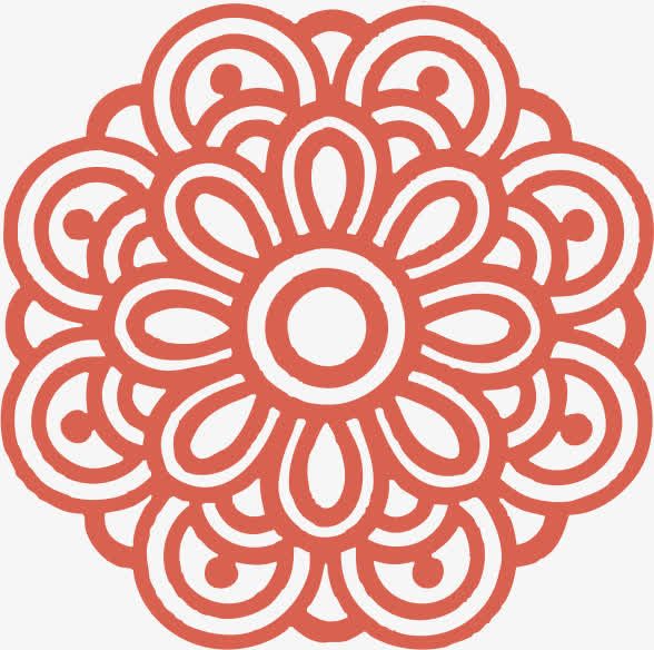 角花底纹花型对称平面图形免抠