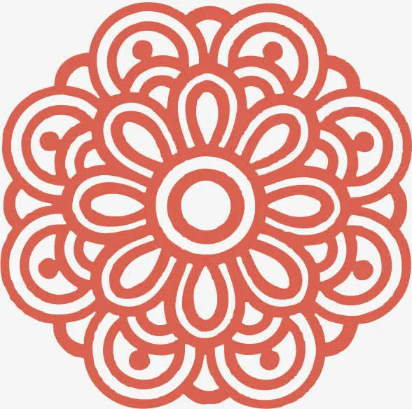 角花底纹花型对称平面图形免抠