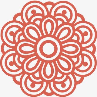 角花底纹花型对称平面图形免抠