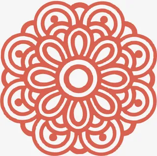 角花底纹花型对称平面图形免抠