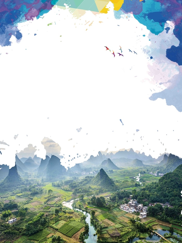 桂林山水旅游风景海报背景模板高清