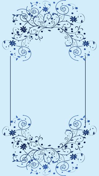 蓝色欧式花纹边框H5背景素材高清