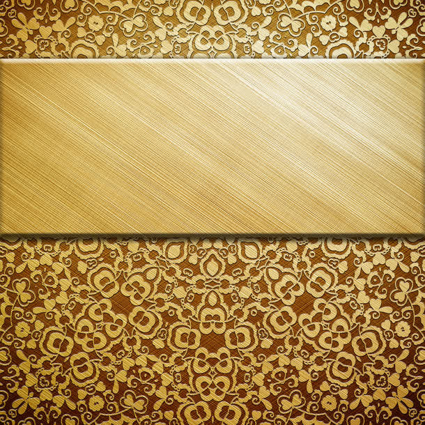 金属板与金色花纹免抠