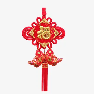 福双鱼中国结挂饰免抠