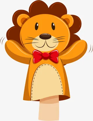 黄色卡通狮子玩偶免抠