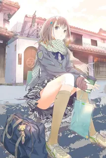 唯美围巾少女动漫插画免抠 唯美围巾少女动漫插画免抠