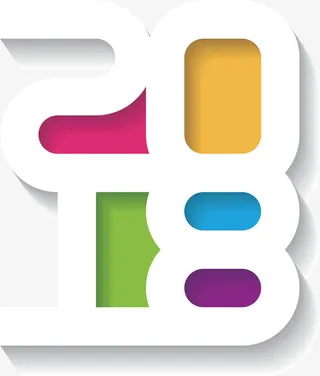 矢量彩色艺术字免抠