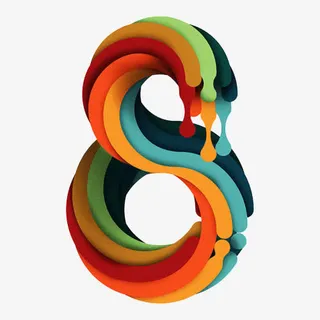 创意数字8免抠