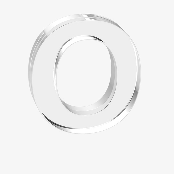 立体水晶透明字母o免抠字体元素