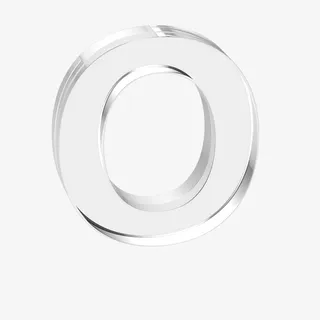 立体水晶透明字母o免抠字体元素