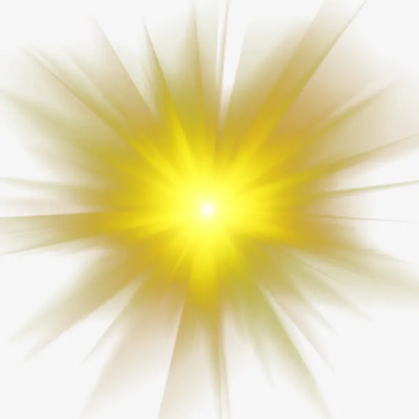 光芒四射的金色太阳光免抠
