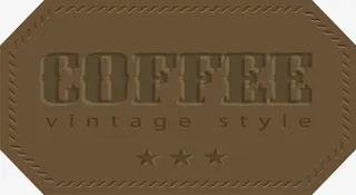 咖啡皮质标签免抠