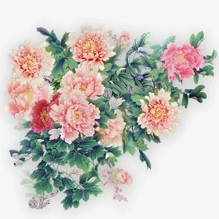 中国风粉色花朵免抠图免抠