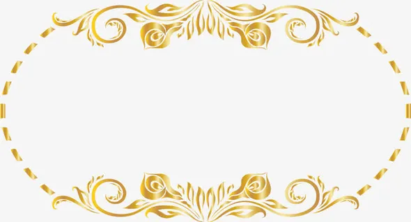 奢华金色花纹免抠
