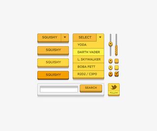 黄色系列网页基础元素免抠