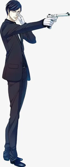 卡通拿着手枪帅哥免抠