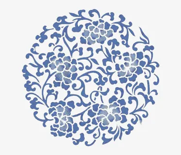 圆形古典花朵暗纹免抠免抠