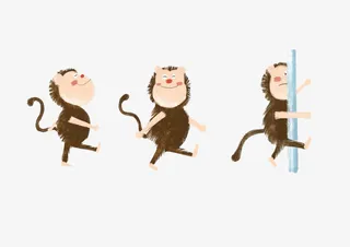 撞电杆的猴子免抠