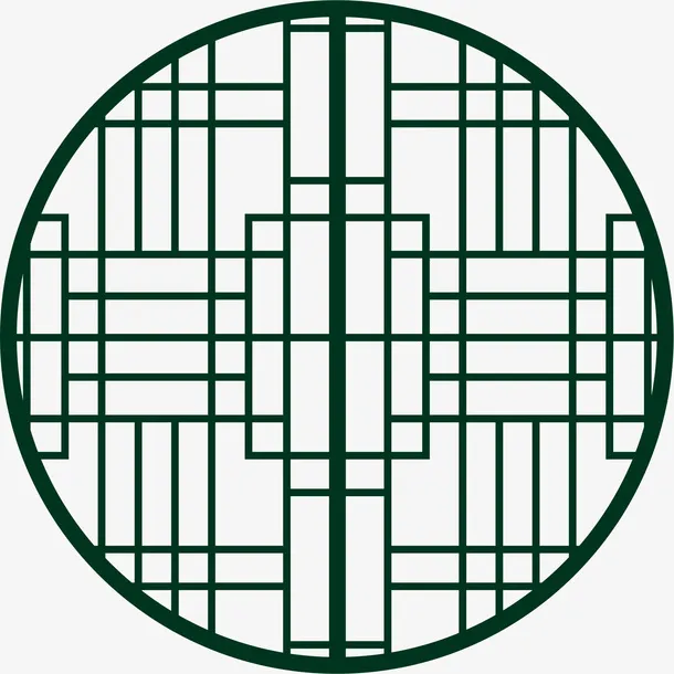圆形的公园园林窗子免抠