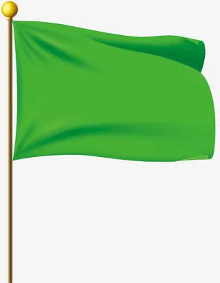 绿色手绘旗帜免抠