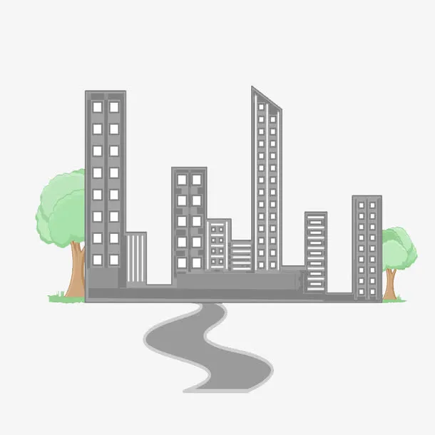 卡通手绘楼房免抠